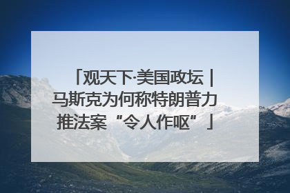 观天下·美国政坛｜马斯克为何称特朗普力推法案“令人作呕”