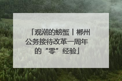 观潮的螃蟹丨郴州公务接待改革一周年的“零”经验