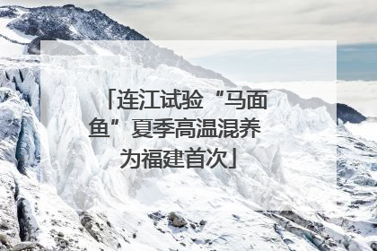 连江试验“马面鱼”夏季高温混养 为福建首次