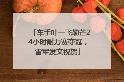 车手叶一飞勒芒24小时耐力赛夺冠，雷军发文祝贺