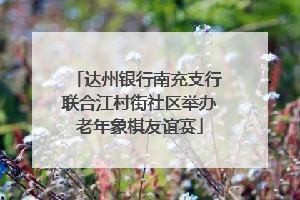 达州银行南充支行联合江村街社区举办老年象棋友谊赛