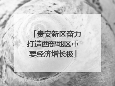 贵安新区奋力打造西部地区重要经济增长极