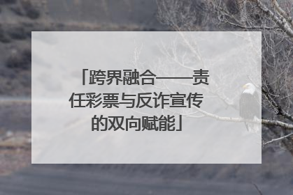 跨界融合——责任彩票与反诈宣传的双向赋能