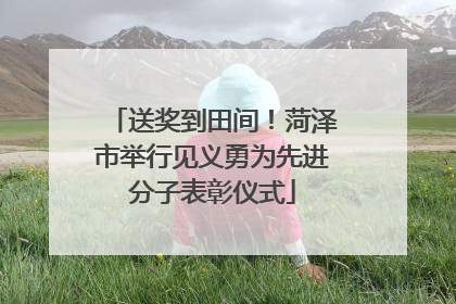 送奖到田间！菏泽市举行见义勇为先进分子表彰仪式