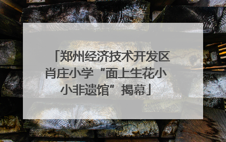 郑州经济技术开发区肖庄小学“面上生花小小非遗馆”揭幕