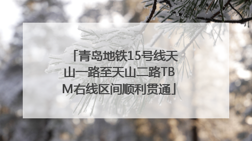 青岛地铁15号线天山一路至天山二路TBM右线区间顺利贯通