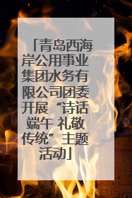 青岛西海岸公用事业集团水务有限公司团委开展“诗话端午 礼敬传统”主题活动