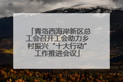 青岛西海岸新区总工会召开工会助力乡村振兴“十大行动”工作推进会议