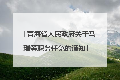 青海省人民政府关于马瑞等职务任免的通知