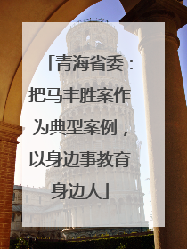 青海省委：把马丰胜案作为典型案例，以身边事教育身边人