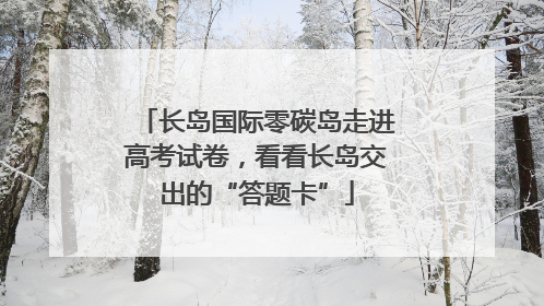 长岛国际零碳岛走进高考试卷，看看长岛交出的“答题卡”