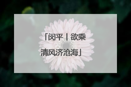 闵平丨欲乘清风济沧海