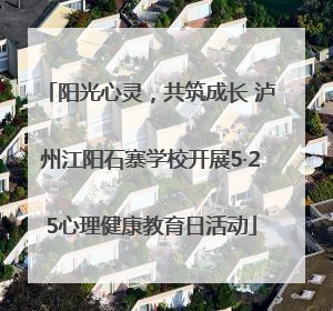 阳光心灵，共筑成长 泸州江阳石寨学校开展5·25心理健康教育日活动