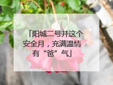 阳城二号井这个安全月，充满温情有“爸”气