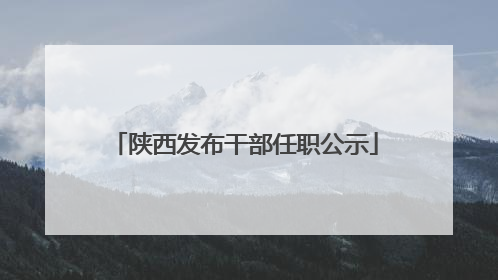陕西发布干部任职公示