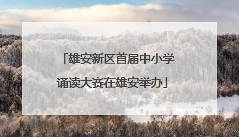 雄安新区首届中小学诵读大赛在雄安举办
