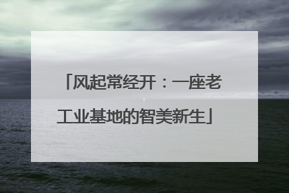 风起常经开：一座老工业基地的智美新生