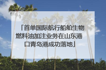 首单国际航行船舶生物燃料油加注业务在山东港口青岛港成功落地