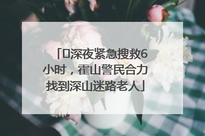 ﻿深夜紧急搜救6小时，霍山警民合力找到深山迷路老人