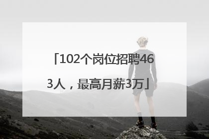 102个岗位招聘463人，最高月薪3万