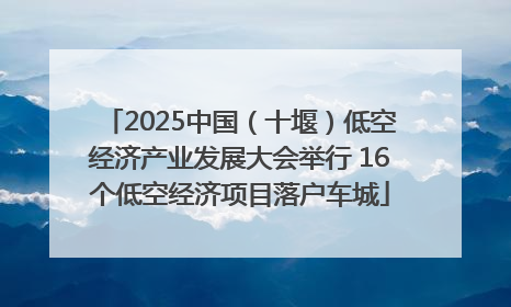 2025中国（十堰）低空经济产业发展大会举行 16个低空经济项目落户车城