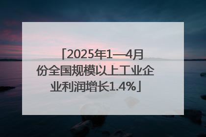 2025年1—4月份全国规模以上工业企业利润增长1.4%