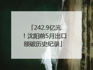 242.9亿元！沈阳前5月出口额破历史纪录