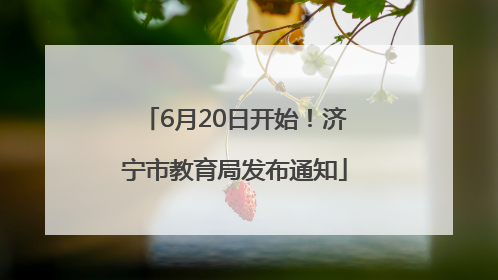6月20日开始！济宁市教育局发布通知
